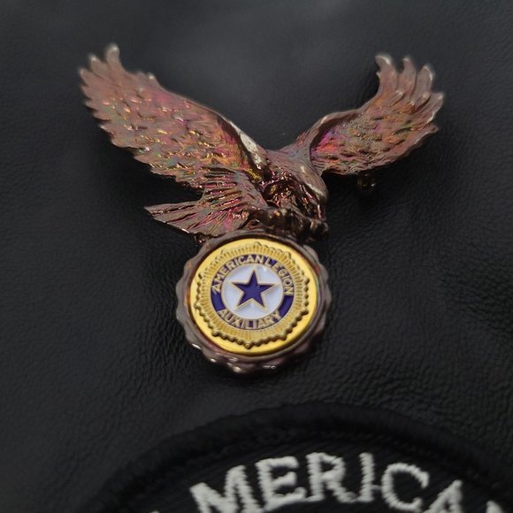 Cripple Creek Biker Motorcycle Vest Mens M Black Leather American Legion Lined - Picture 5 of 9